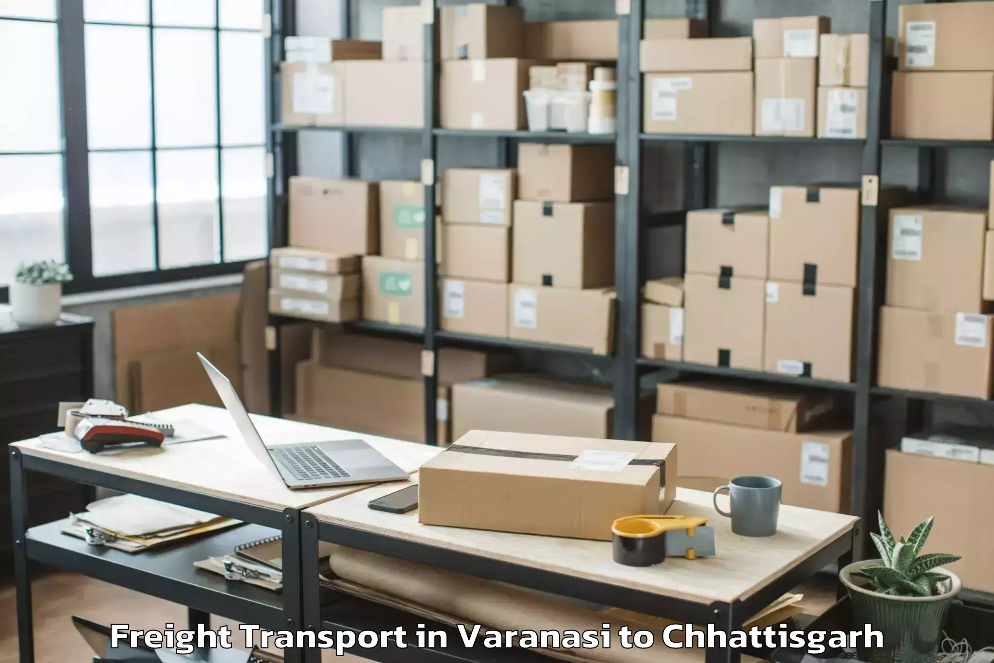 Trusted Varanasi to Bhalai Freight Transport